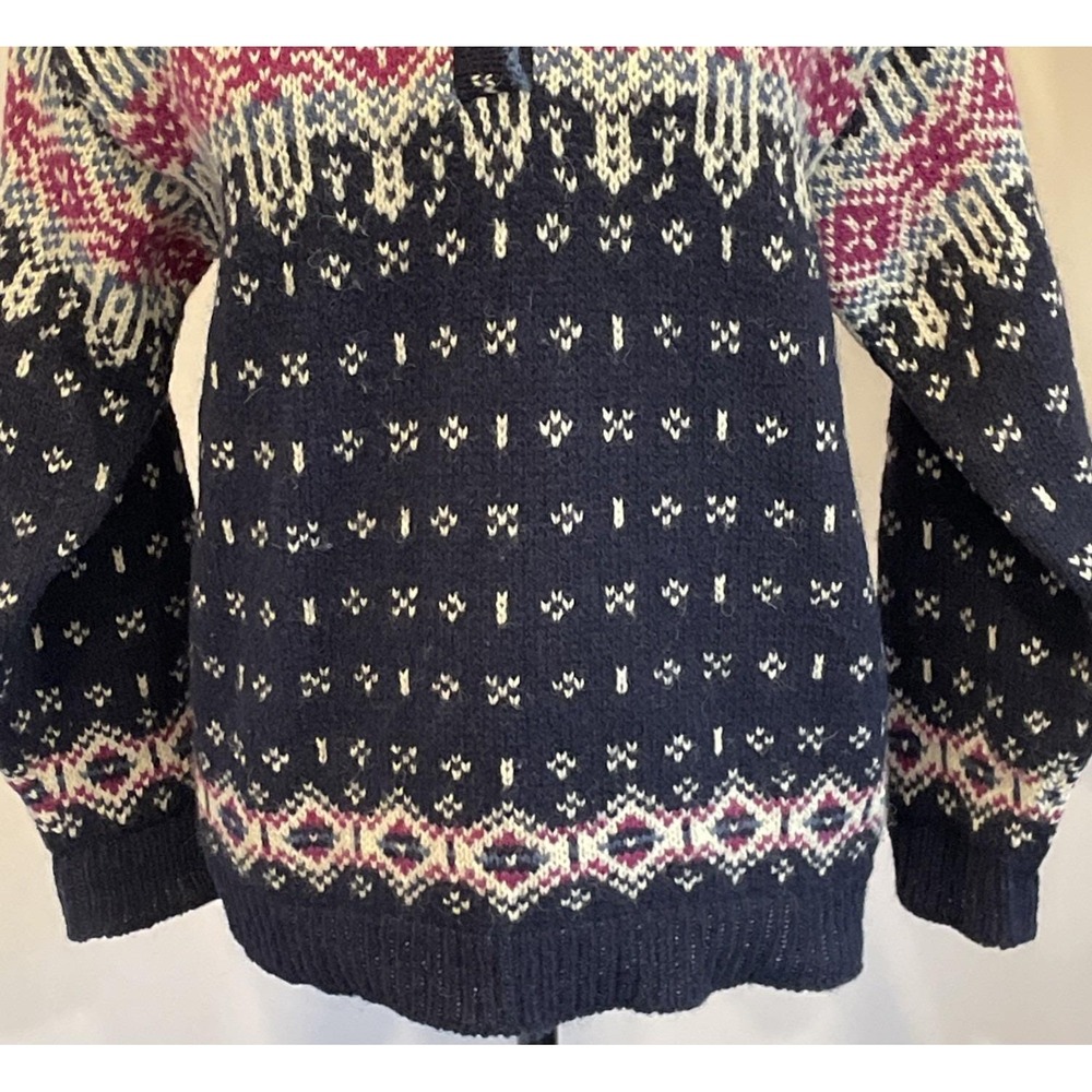 Vintage Women's LL Bean Fair Isle Wool Sweater S Ski Lodge Gorpcore Made In USA - Picture 11 of 14